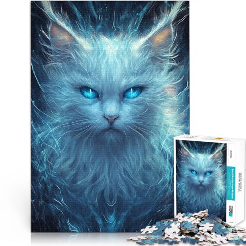 Schweres Puzzle für Erwachsene, 2000 Teile “magische weiße Katze” Aus Karton，für Kinder ab 14 Jahren Startseite Lernspiele DIY Spielzeug Schenkung von Kunstwerken。Größe：70x100cm/27.5x39.3Zoll von KGUHVFTK