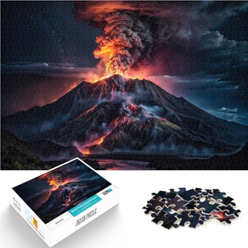 für Erwachsene 1000-Teile-Puzzle “Ausbrechender Lavavulkan” Aus Karton，ab 14 Jahren Unmögliches Spiel Geeignet 。Größe：26x38cm/10.2x14.9Zoll von KGUHVFTK