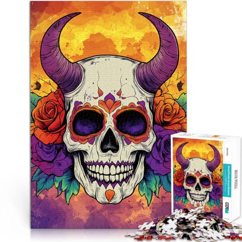 für Erwachsene 1000 Teile Puzzle “Bunte Totenkopfkunst” Aus Karton,ab 14 Jahren Intellektuelles Spiel Es eignet ganze Familie。Größe:38x52cm/14.9x20.4Zoll für Erwachsene 1000 Teile Puzzle “Bunte Totenkopfkunst” Aus Karton,ab 14 Jahren Intellektuelles Spiel Es eignet ganze Familie。Größe:38x52cm/14.9x20.4Zoll von KGUHVFTK