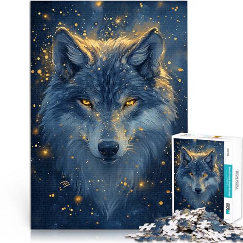 für Erwachsene 1000 Teile Puzzle Geschenke “Im Dunkeln Wolf” Aus Karton，für und ab 14 Jahren Spielzeug Lernspiele Antistress Verbesserung der Liebe zwischen Paaren。Größe：38x52cm/14.9x20.4Zoll von KGUHVFTK