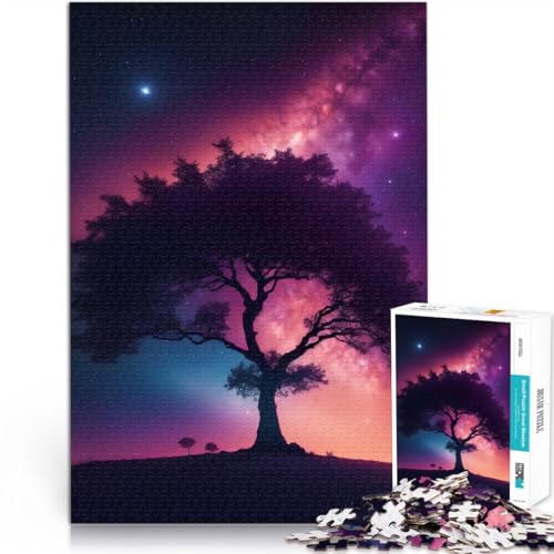 für Erwachsene 1000-teiliges Puzzle “Einsamer Baum” Aus Karton，für 14+ Verbessern Sie Ihr Gedächtnis Spiele Spielzeug Geschenk。Größe：26x38cm/10.2x14.9Zoll von KGUHVFTK