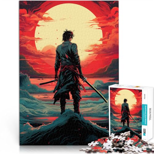 für Erwachsene 1000-teiliges Puzzle “Samurai auf dem Meer” Aus Holz，Geeignet für Kinder ab 14 Jahren Interessante Stressreduzierung Familienspiele Weihnachten Geburtstagsgeschenke。Größe：50x75cm von KGUHVFTK