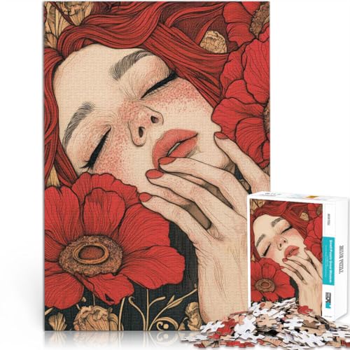 für Erwachsene 2000 Teile Puzzle Geschenke “Rote Blumenschönheit” Aus Karton，ab 14 Jahren Lernspielzeug-Herausforderung Geburtstagsgeschenk。Größe：70x100cm/27.5x39.3Zoll von KGUHVFTK