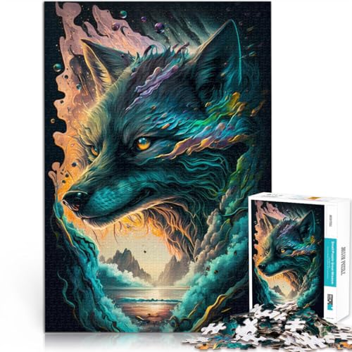 für Erwachsene 2000 Teile Puzzle Geschenke “Wolf Zauberwald” Aus Karton，Geeignet für Kinder ab 14 Jahren Schönes DesignspielSchönes Designspiel Geschenkideen。Größe：70x100cm/27.5x39.3Zoll von KGUHVFTK