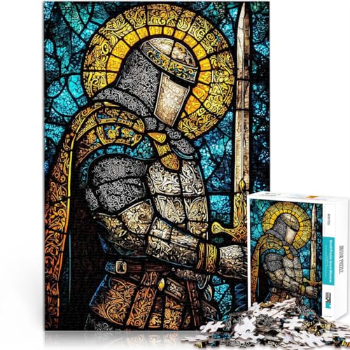 für Erwachsene 2000-Teile-Puzzle “Ritter aus Buntglas” Aus Karton，für und ab 14 Jahren DIY-Spielzeug Wunschliste mit dem Weihnachtsmann。Größe：70x100cm/27.5x39.3Zoll von KGUHVFTK