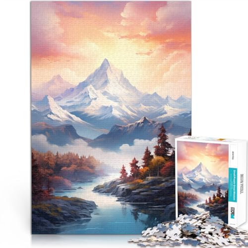 für Erwachsene1000-Teile-Puzzles “ Sommerberge Kunst” Aus Karton，Geeignet für Personen ab 14 Jahren Home Dekoration Spiel Spielzeug Wunschliste mit dem Weihnachtsmann。Größe：26x38cm/10.2x14.9Zoll von KGUHVFTK