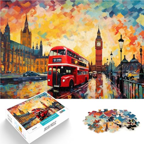 für Erwachsene2000-Teile-Puzzles “ London bei Sonnenuntergang” Aus Karton，Geeignet für Kinder ab 14 Jahren Heimdekorationsspiel Weihnachtsgeburtstagsgeschenk。Größe：70x100cm/27.5x39.3Zoll von KGUHVFTK