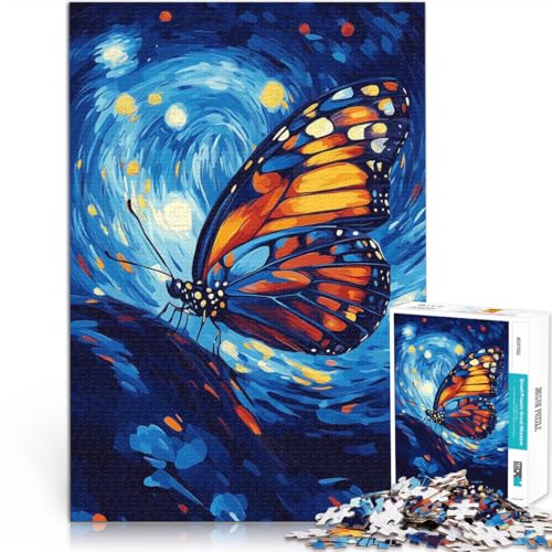 für Erwachsene2000-Teile-Puzzles “Schmetterling in der Sternennacht” Aus Karton，Geeignet für Personen ab 14 Jahren Intellektuelles Spielzeugspiel Lernen pädagogisches Geschenk。Größe：70x100cm von KGUHVFTK