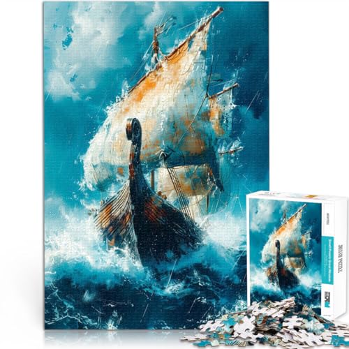 für Erwachsene2000-Teile-Puzzles “Wikinger Segeln” Aus Karton，ab 14 Jahren Anspruchsvolles Spiel und Familienspiel Wichtelgeschenke。Größe：70x100cm/27.5x39.3Zoll von KGUHVFTK