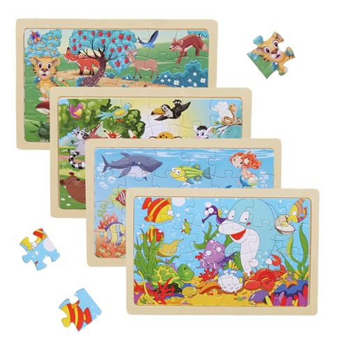 KHDULQ Tiere Puzzle ab 3 4 5 Jahre,4 X 24 Teile Rahmenpuzzle Spielzeug Montessori Vorschule Lehrreiches Spielzeug Holzpuzzle,Geschenke für Kinder für Jungen und Mädchen Puzzle Kinder KHDULQ Tiere Puzzle ab 3 4 5 Jahre,4 X 24 Teile Rahmenpuzzle Spielzeug Montessori Vorschule Lehrreiches Spielzeug Holzpuzzle,Geschenke für Kinder für Jungen und Mädchen Puzzle Kinder von KHDULQ