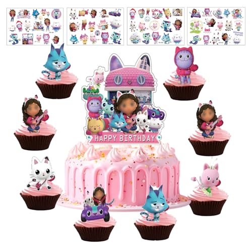 25 Stück Tortendekoration Cake Topper Set + 4 Blätter Temporäre Tattoos für Kinder, Kuchen Deko, Muffin Deko, Tortenaufleger Cupcake Topper Deko, Kindergeburtstag Party Geburtstag Deko 25 Stück Tortendekoration Cake Topper Set + 4 Blätter Temporäre Tattoos für Kinder, Kuchen Deko, Muffin Deko, Tortenaufleger Cupcake Topper Deko, Kindergeburtstag Party Geburtstag Deko von KHFEIYUE
