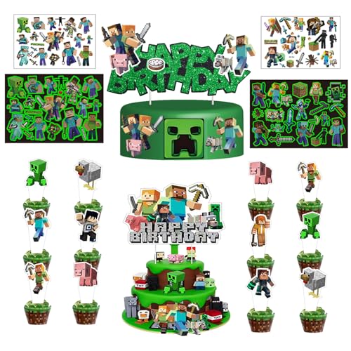 26 Stück Tortendekoration Cake Topper Set + 4 Blätter Temporäre Tattoos für Kinder, Kuchen Deko, Muffin Deko, Tortenaufleger Cupcake Topper Deko, Kindergeburtstag Party Geburtstag Deko 26 Stück Tortendekoration Cake Topper Set + 4 Blätter Temporäre Tattoos für Kinder, Kuchen Deko, Muffin Deko, Tortenaufleger Cupcake Topper Deko, Kindergeburtstag Party Geburtstag Deko von KHFEIYUE
