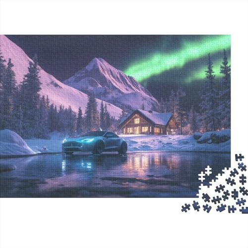 Aurora Snow Night 1000-teilige Puzzles Für Erwachsene. Puzzles Mit 1000 Teilen. Lernspiele Für Erwachsene. 1000-teilige Puzzles Für Erwachsene Für Erwachsene Und Kinder Ab 12 Jahren 1000pcs (75x50cm) von KHHKJBVCE