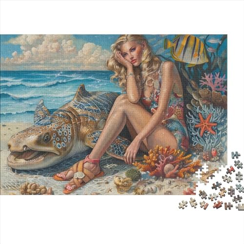 Beach Beauty 1000-teiliges Puzzle Für Erwachsene, Kunstpuzzle, 1000-teiliges Puzzle, 1000-teiliges Puzzle, Heimdekoration, Geeignet Für Kinder Ab 12 Jahren 1000pcs (75x50cm) von KHHKJBVCE