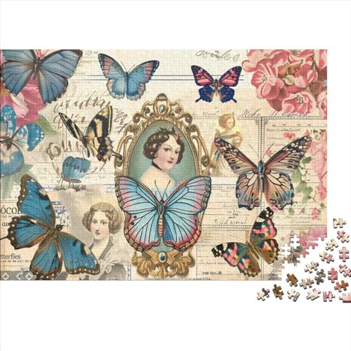 Beautiful Butterfly 1000-teiliges Puzzle Für Erwachsene, Kunstpuzzle, 1000-teiliges Puzzle, 1000-teiliges Puzzle, Familienspiel, Puzzle, Geeignet Für Kinder Ab 12 Jahren 1000pcs (75x50cm) von KHHKJBVCE