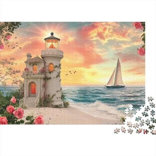 Beautiful Lighthouse 1000-teilige Puzzles Für Erwachsene. Puzzles Mit 1000 Teilen. Familien-Puzzlespielzeug. 1000 Puzzles Für Erwachsene. Für Erwachsene Und Kinder Ab 12 Jahren 1000pcs (75x50cm) von KHHKJBVCE