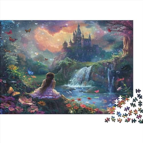 Beautiful Night Sky and Girl Puzzle 1000 Teile Puzzle Für Erwachsene Kunstpuzzle 1000 Teile Puzzle Holzpuzzles Familienstress Abbauen Geeignet Für Kinder Über 12 Jahre 1000pcs (75x50cm) von KHHKJBVCE