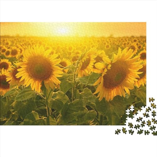 Beautiful Sunflower Puzzle für Erwachsene Puzzle mit 1000 Teilen künstlerisches Puzzle 1000 Teile Puzzle 1000 Teile Puzzle für Kinder geeignet für Kinder über 12 Jahre 1000 Teile (75 x 50 cm) von KHHKJBVCE