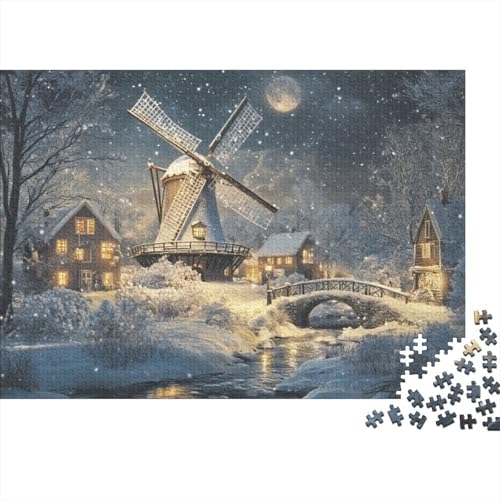 Beautiful Windmill 1000-teilige Puzzles Für Erwachsene, 1000-teilige Familien-Puzzlespielzeuge, 1000-teilige Puzzles, Spielzeug Und Spiele 1000pcs (75x50cm) von KHHKJBVCE