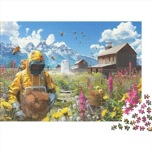 Beekeeper Puzzles Für Erwachsene, 1000 Teile, Kunstpuzzle, 1000 Teile, Holzpuzzle, Heimdekoration, Geeignet Für Kinder Ab 12 Jahren 1000pcs (75x50cm) von KHHKJBVCE