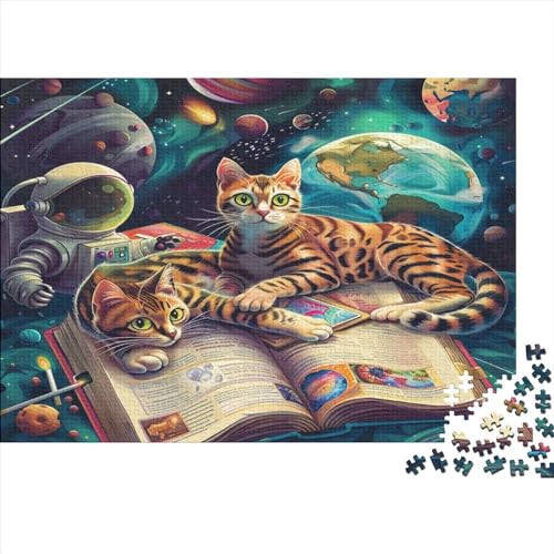 Cat in Space Puzzle 500 Teile Erwachsenenpuzzle Kunstpuzzle 500 Teile Puzzle 500 Teile Jedes Teil Ist EIN Unikat. Geeignet Für Kinder Ab 12 Jahren 500pcs (52x38cm) von KHHKJBVCE