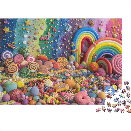Colored Candies 1000-teiliges Puzzle Für Erwachsene, Puzzle Für Erwachsene, 1000-teiliges Puzzle, Holzpuzzle, Künstlerische Dekorationen, Geeignet Für Kinder Ab 12 Jahren 1000pcs (75x50cm) von KHHKJBVCE