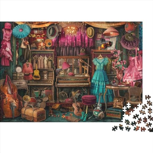 Colorful Cloakroom Puzzle für Erwachsene, Puzzle mit 500 Teilen, künstlerisches Puzzle, 500 Teile, Holzpuzzle, Heimdekoration, geeignet für Kinder ab 12 Jahren, 500 Stück (52 x 38 cm) von KHHKJBVCE