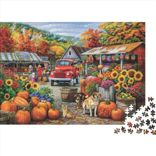 Colorful Farmers Market Puzzle für Erwachsene Puzzle 1000 Teile Künstlerisches Puzzle 1000 Teile Holzpuzzle Einzigartiges Puzzle Geeignet Für Kinder Über 12 Jahre 1000 Teile (75 x 50 cm) von KHHKJBVCE
