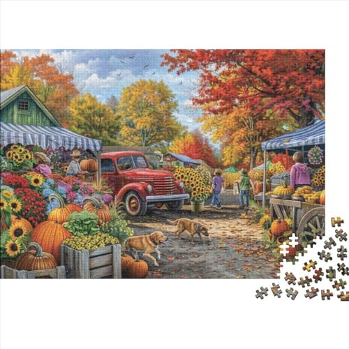 Colorful Farmers Market Puzzle für Erwachsene Puzzle mit 1000 Teilen künstlerisches Puzzle 1000 Teile Puzzle 1000 Teile Puzzle für Kinder geeignet für Kinder über 12 Jahre 1000 Teile (75 x 50 cm) von KHHKJBVCE