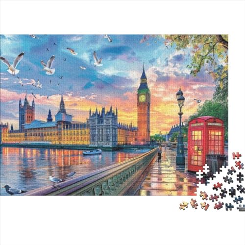 Colorful London Buildings Puzzle Für Erwachsene Puzzle 1000 Teile Künstlerisches Puzzle 1000 Teile Holzpuzzle Schwer Und Herausforderung Große Herausforderung Puzzlespiel Spielzeug Geschenk Geeignet von KHHKJBVCE