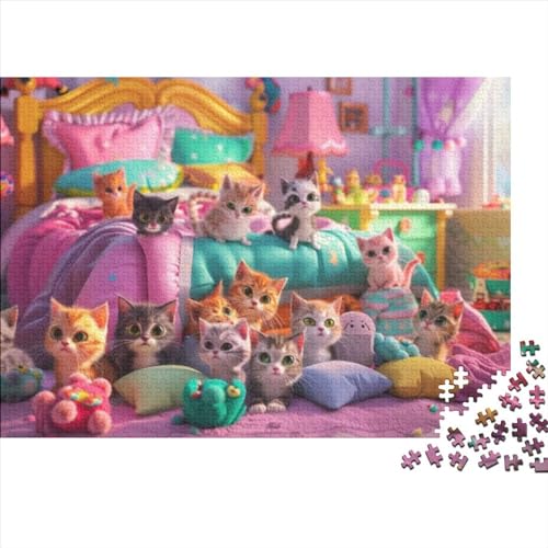 Cute Cat Puzzles Für Erwachsene 1000 Teile Kunstpuzzle 1000 Teile Puzzles 1000 Teile Anspruchsvolles Puzzle Geeignet Für Kinder Ab 12 Jahren 1000pcs (75x50cm) von KHHKJBVCE