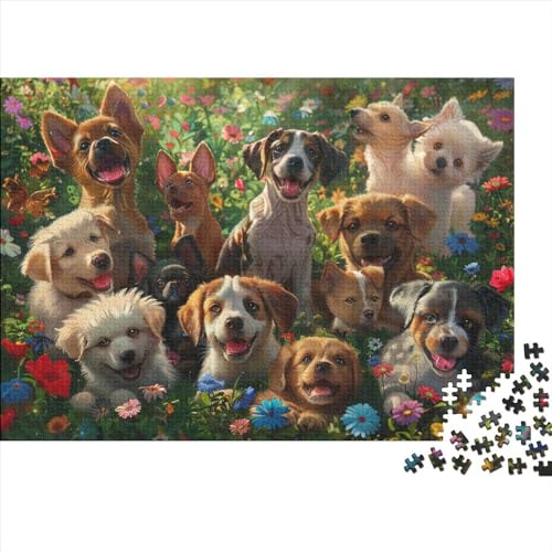 Cute Dog Puzzle 500 Teile Erwachsenenpuzzle Kunstpuzzle 500 Teile Puzzle Holzpuzzles Anspruchsvolles Puzzle Geeignet Für Kinder Über 12 Jahre 500pcs (52x38cm) von KHHKJBVCE