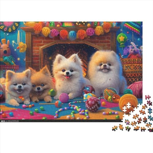 Cute Dog Puzzle 500 Teile Erwachsenenpuzzle Kunstpuzzle 500 Teile Puzzle Holzpuzzles Familienstress Abbauen Geeignet Für Kinder Über 12 Jahre 500pcs (52x38cm) von KHHKJBVCE