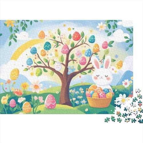 Cute Tree with Easter Eggs Puzzles Für Erwachsene 1000-teilige Puzzles Impossible Puzzle 1000 Puzzles Für Erwachsene Spielzeug Und Spiele 1000pcs (75x50cm) von KHHKJBVCE