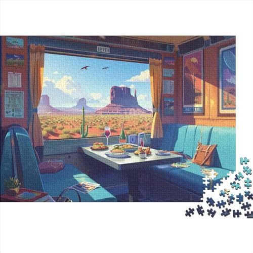 Desert Food Truck Puzzle für Erwachsene Puzzle mit 1000 Teilen künstlerisches Puzzle 1000 Teile Puzzle mit 1000 Teilen anspruchsvolles Puzzle geeignet für Kinder über 12 Jahre 1000 Teile (75 x 50 cm) von KHHKJBVCE