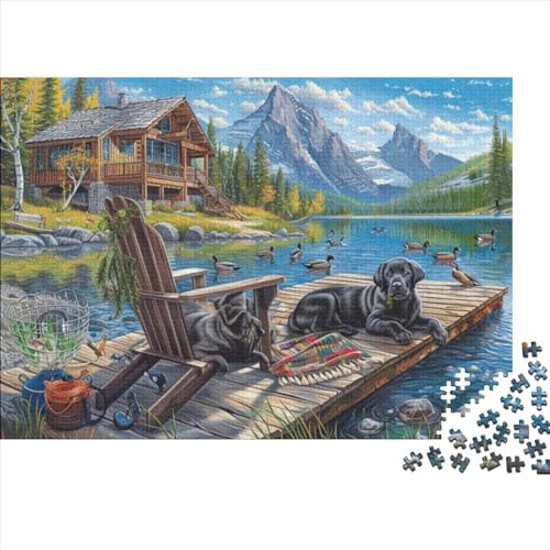 Dock Dog Puzzle für Erwachsene Puzzle mit 1000 Teilen künstlerisches Puzzle 1000 Teile Puzzle 1000 Teile Puzzle für Kinder geeignet für Kinder über 12 Jahre 1000 Teile (75 x 50 cm) von KHHKJBVCE