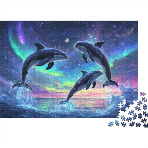Dolphin 1000-teilige Puzzles Für Erwachsene, 1000-teilige Puzzles Zum Stressabbau, 1000-teilige Puzzles Für Erwachsene Und Kinder Ab 12 Jahren 1000pcs (75x50cm) von KHHKJBVCE