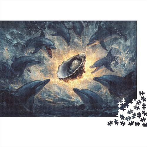 Dolphins And Oysters 1000-teilige Puzzles Für Erwachsene. Puzzles Mit 1000 Teilen. Lernspiele Für Erwachsene. 1000-teilige Puzzles Für Erwachsene Für Erwachsene Und Kinder Ab 12 Jahren 1000pcs (75x50c von KHHKJBVCE