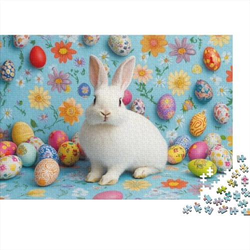 Easter Bunny Puzzles Für Erwachsene 1000 1000-teilige Puzzles Stressabbauende Puzzles 1000-teilige Puzzles Spielzeug Und Spiele 1000pcs (75x50cm) von KHHKJBVCE