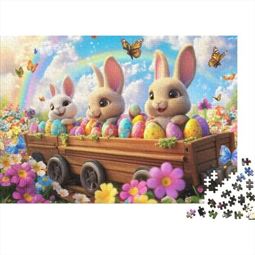 Easter Bunny and Eggs Puzzles Für Erwachsene 1000 1000-teilige Puzzles Impossible Puzzle 1000-teilige Puzzles Spielzeug Und Spiele 1000pcs (75x50cm) von KHHKJBVCE
