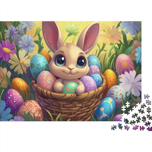 Easter Bunny and Eggs Puzzles Für Erwachsene 1000 Puzzles Mit 1000 Teilen Stressabbauende Puzzles 1000 Puzzles Für Erwachsene Spielzeug Und Spiele 1000pcs (75x50cm) von KHHKJBVCE