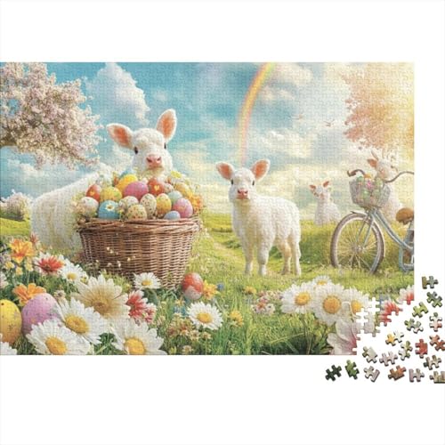 Easter Cow Puzzles Für Erwachsene, 1000 Puzzles, 1000 Teile, Herausfordernde Puzzles Für Erwachsene, 1000 Puzzles Für Erwachsene, Spielzeug Und Spiele 1000pcs (75x50cm) von KHHKJBVCE
