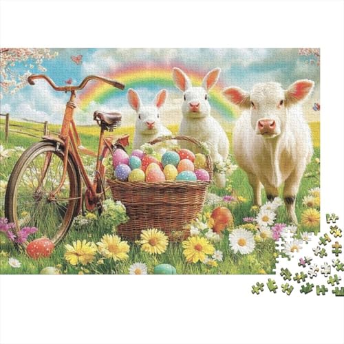 Easter Cow Puzzles Für Erwachsene, 1000 Puzzles, 1000 Teile, Herausfordernde Puzzles Für Erwachsene, 1000 Puzzles Für Erwachsene, Spielzeug Und Spiele 1000pcs (75x50cm) von KHHKJBVCE