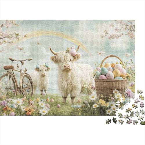 Easter Cow Puzzles Für Erwachsene 1000 1000-teilige Puzzles Impossible Puzzle 1000 Puzzles Für Erwachsene Für Erwachsene Und Kinder Ab 12 Jahren 1000pcs (75x50cm) von KHHKJBVCE