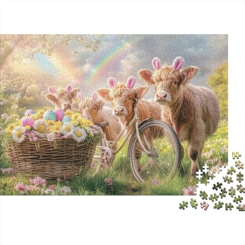 Easter Cow Puzzles Für Erwachsene 1000 Puzzles 1000 Teile Impossible Puzzle 1000 Teile Puzzles Für Erwachsene Und Kinder Ab 12 Jahren 1000pcs (75x50cm) von KHHKJBVCE