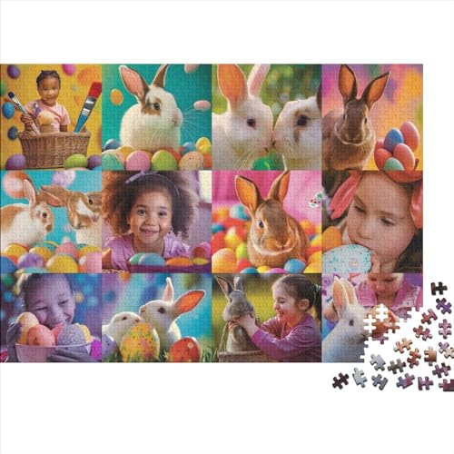 Easter Egg Bunny 1000-teiliges Puzzle Für Erwachsene, Kunstpuzzle, 1000-teiliges Puzzle, 1000-teilige Künstlerische Dekorationen, Geeignet Für Kinder Ab 12 Jahren 1000pcs (75x50cm) von KHHKJBVCE