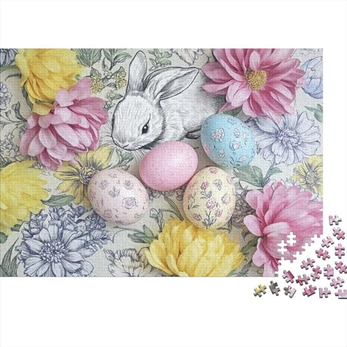 Easter Eggs and Bunny Puzzles Für Erwachsene 1000 Puzzles 1000 Teile Impossible Puzzle 1000 Puzzles Für Erwachsene Für Erwachsene Und Kinder Ab 12 Jahren 1000pcs (75x50cm) von KHHKJBVCE