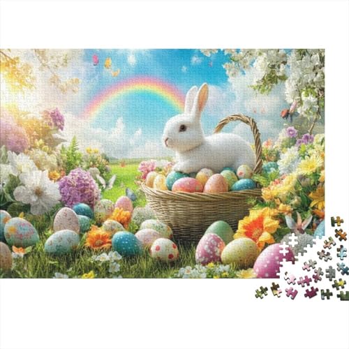 Easter Eggs and Rabbit Puzzles Für Erwachsene, 1000 Puzzles, 1000 Teile, Herausfordernde Puzzles Für Erwachsene, 1000 Puzzles Für Erwachsene, Spielzeug Und Spiele 1000pcs (75x50cm) von KHHKJBVCE