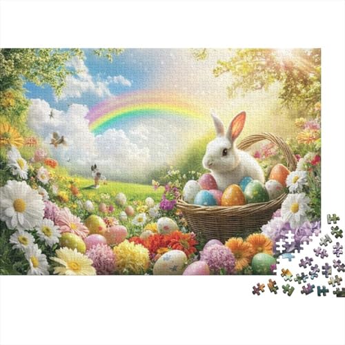 Easter Eggs and Rabbit Puzzles Für Erwachsene 1000 1000-teilige Puzzles Einzigartige Heimdekoration Und Geschenke 1000-teilige Puzzles Spielzeug Und Spiele 1000pcs (75x50cm) von KHHKJBVCE