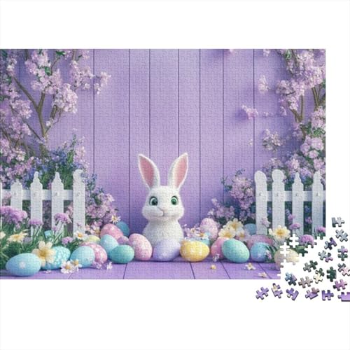 Easter Eggs and Rabbit Puzzles Für Erwachsene 1000 Puzzles Mit 1000 Teilen Heimdekorationspuzzle 1000 Puzzles Für Erwachsene Spielzeug Und Spiele 1000pcs (75x50cm) von KHHKJBVCE